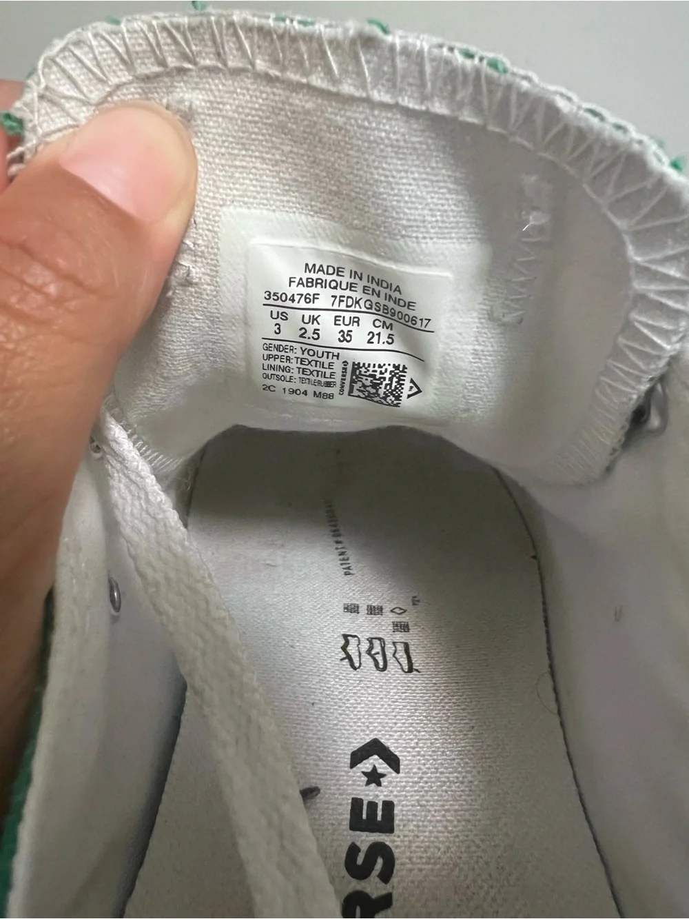 Converse Kids Low-Top Sneakers in Green with White Accents